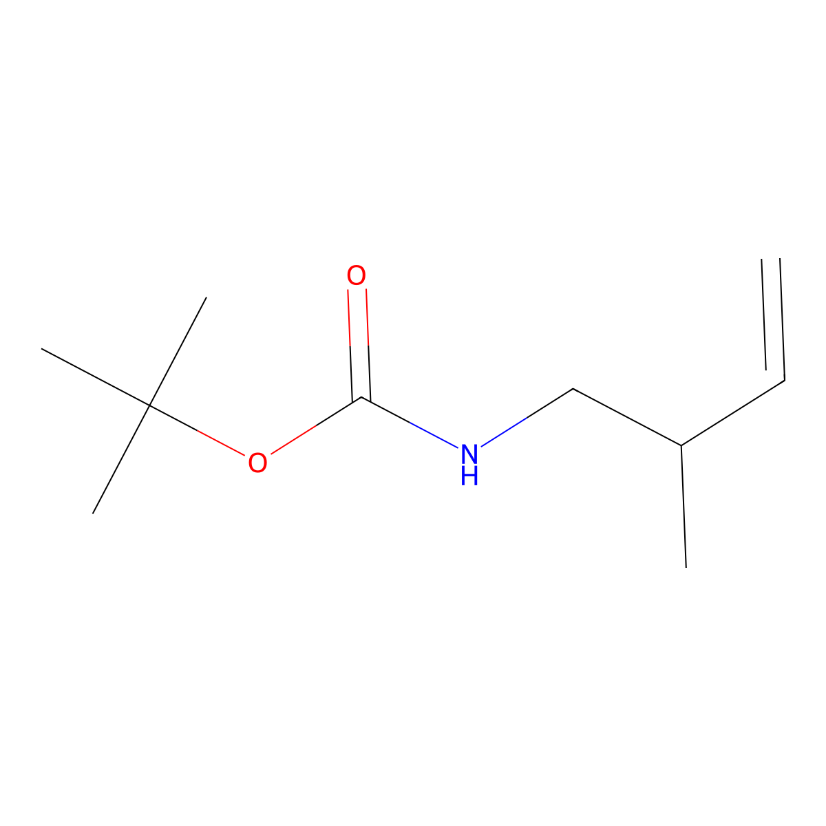 tert-butyl N-(2-methylbut-3-en-1-yl)carbamate molecular structure, CAS 1649973-85-2