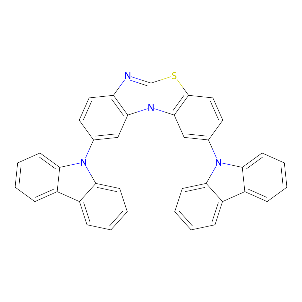 2,9-Di(9H-carbazol-9-yl)benzo[d]benzo[4,5]imidazo[2,1-b]thiazole molecular structure, CAS 1649999-55-2