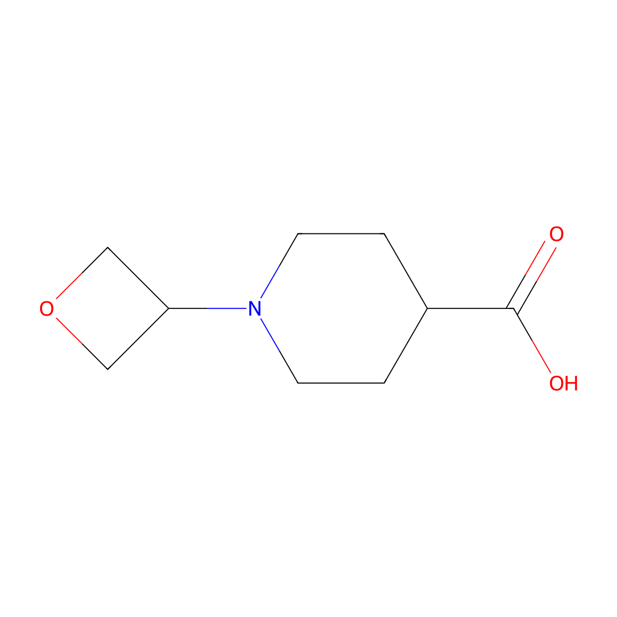 1-(Oxetan-3-yl)piperidine-4-carboxylic acid molecular structure, CAS 1649999-71-2