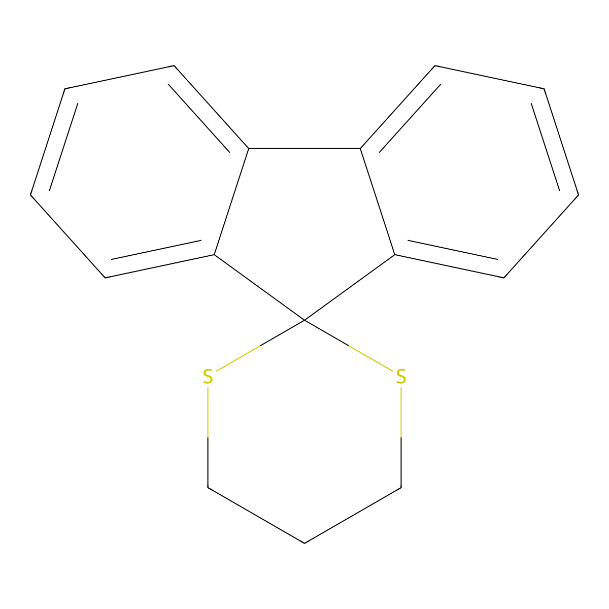 Spiro[1,3-dithiane-2,9'-fluorene] molecular structure, CAS 165-06-0