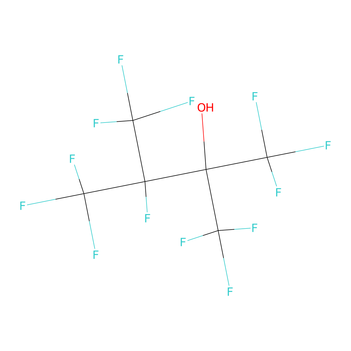 1,1,1,3,4,4,4-Heptafluoro-2,3-bis(trifluoromethyl)butan-2-ol molecular structure, CAS 16500-37-1