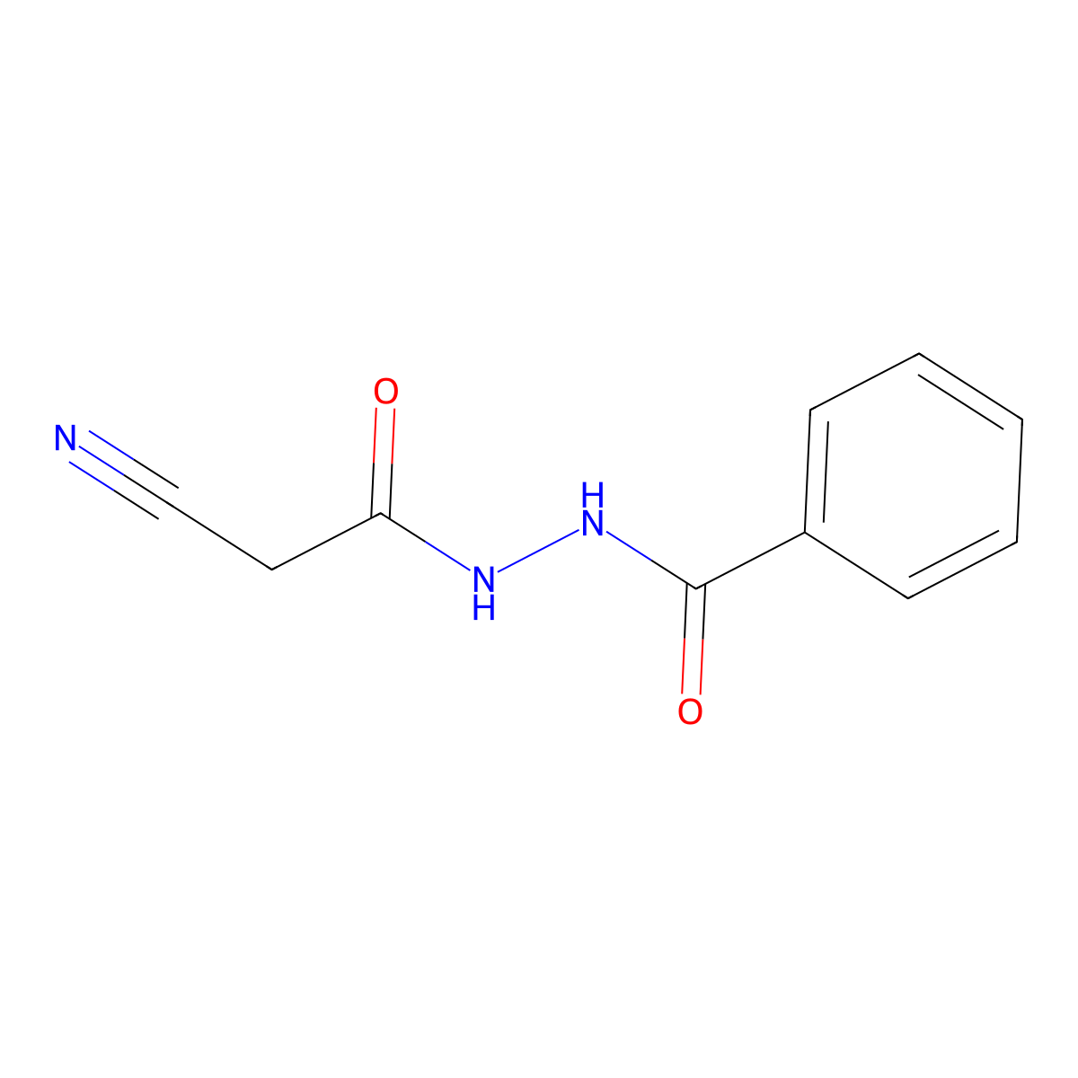2-Cyanoacetic N2-benzoylhydrazide molecular structure, CAS 16501-75-0
