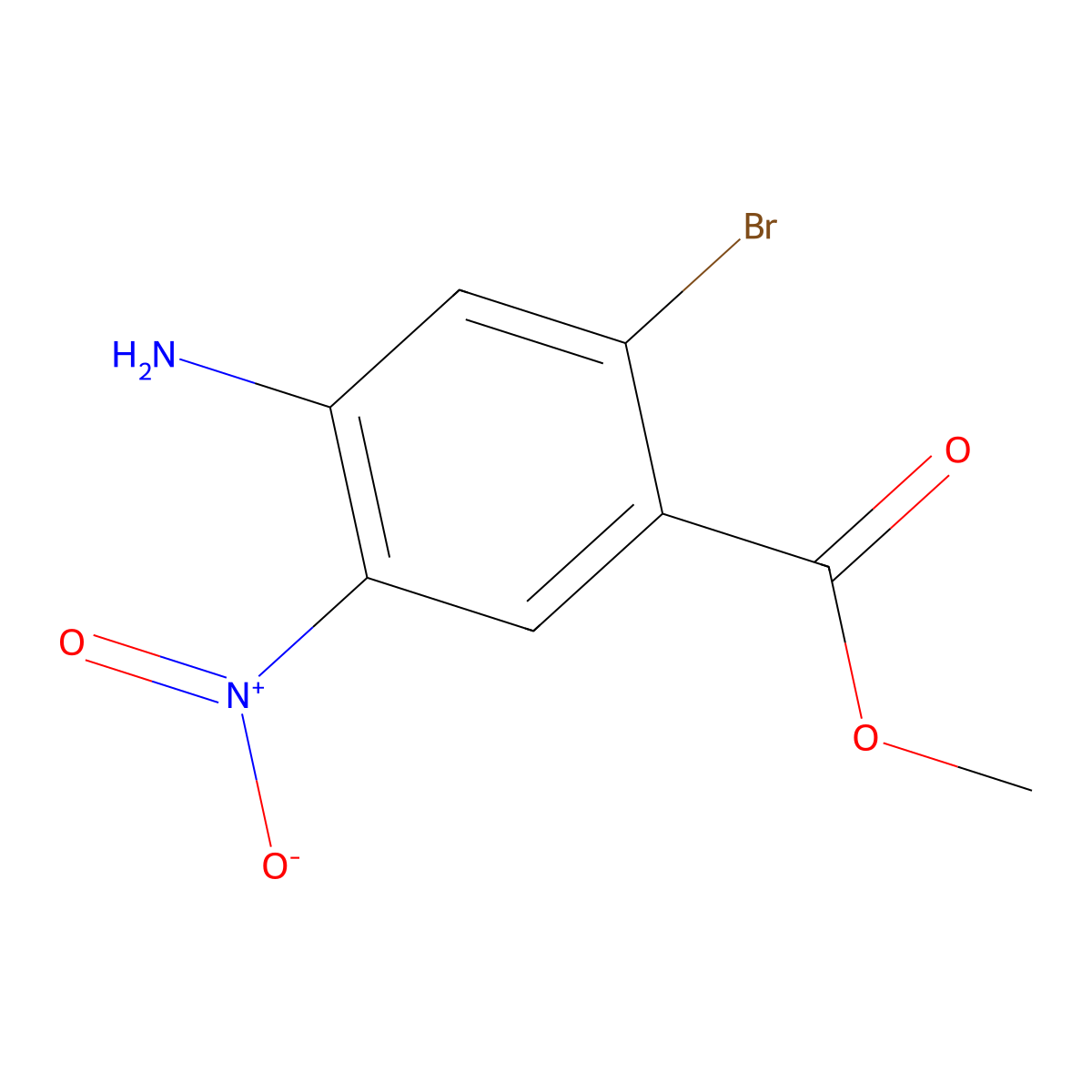 Methyl 4-amino-2-bromo-5-nitrobenzoate molecular structure, CAS 16503-58-5