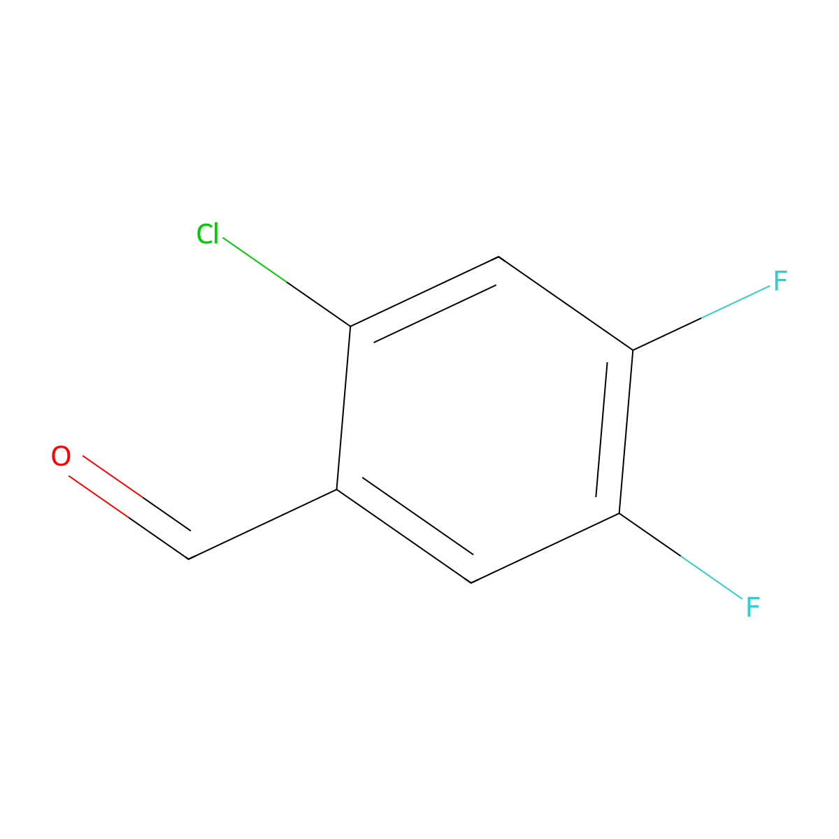 2-Chloro-4,5-difluorobenzaldehyde molecular structure, CAS 165047-23-4