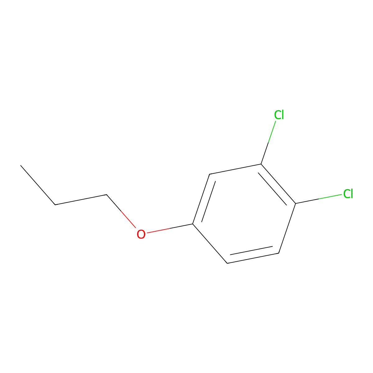 1,2-Dichloro-4-propoxybenzene molecular structure, CAS 16505-69-4