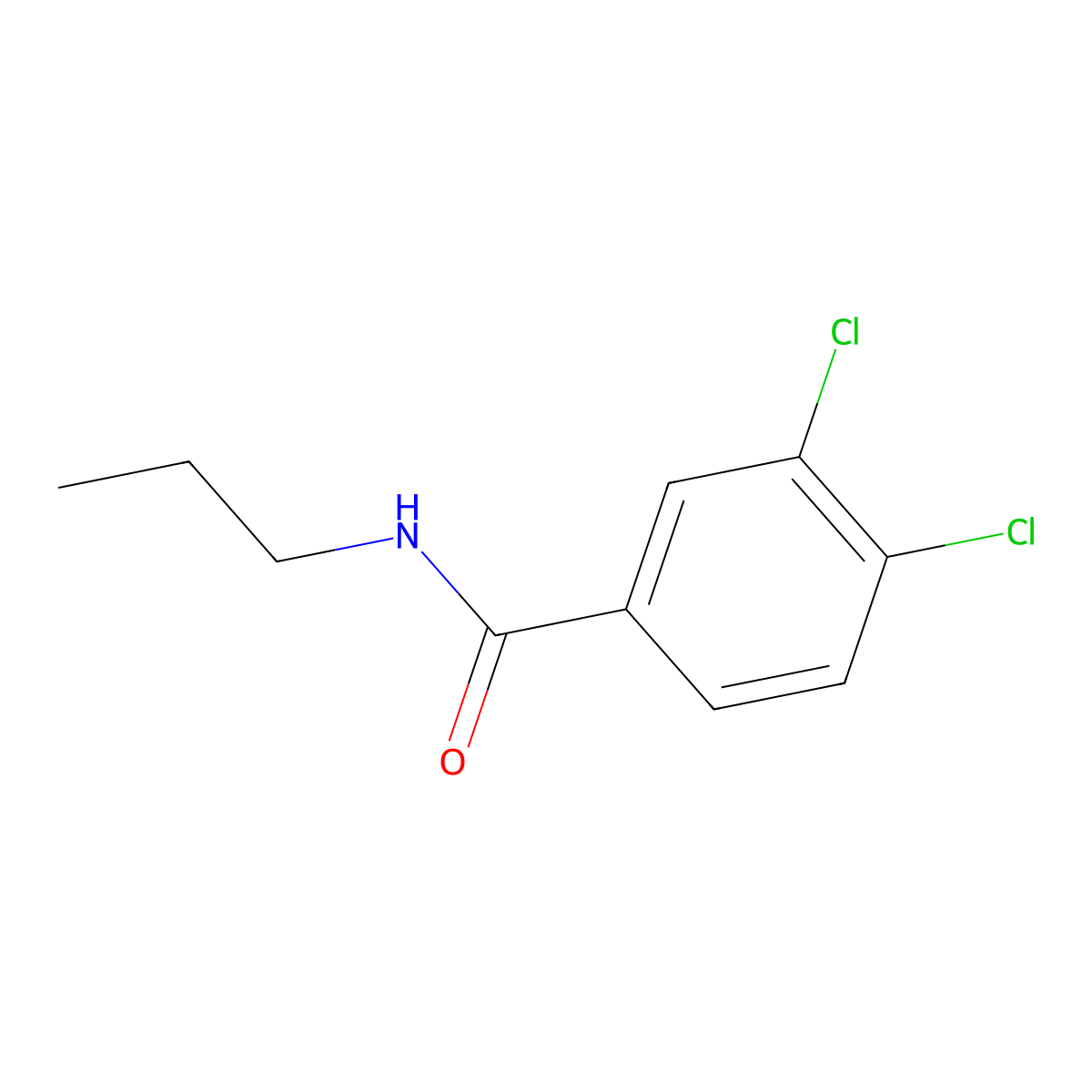 3,4-dichloro-N-propylbenzamide molecular structure, CAS 16505-79-6