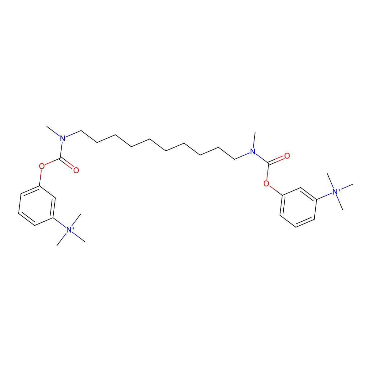 Benzenaminium, 3,3'-(1,10-decanediylbis((methylimino)carbonyloxy))bis(N,N,N-trimethyl- molecular structure, CAS 16505-84-3