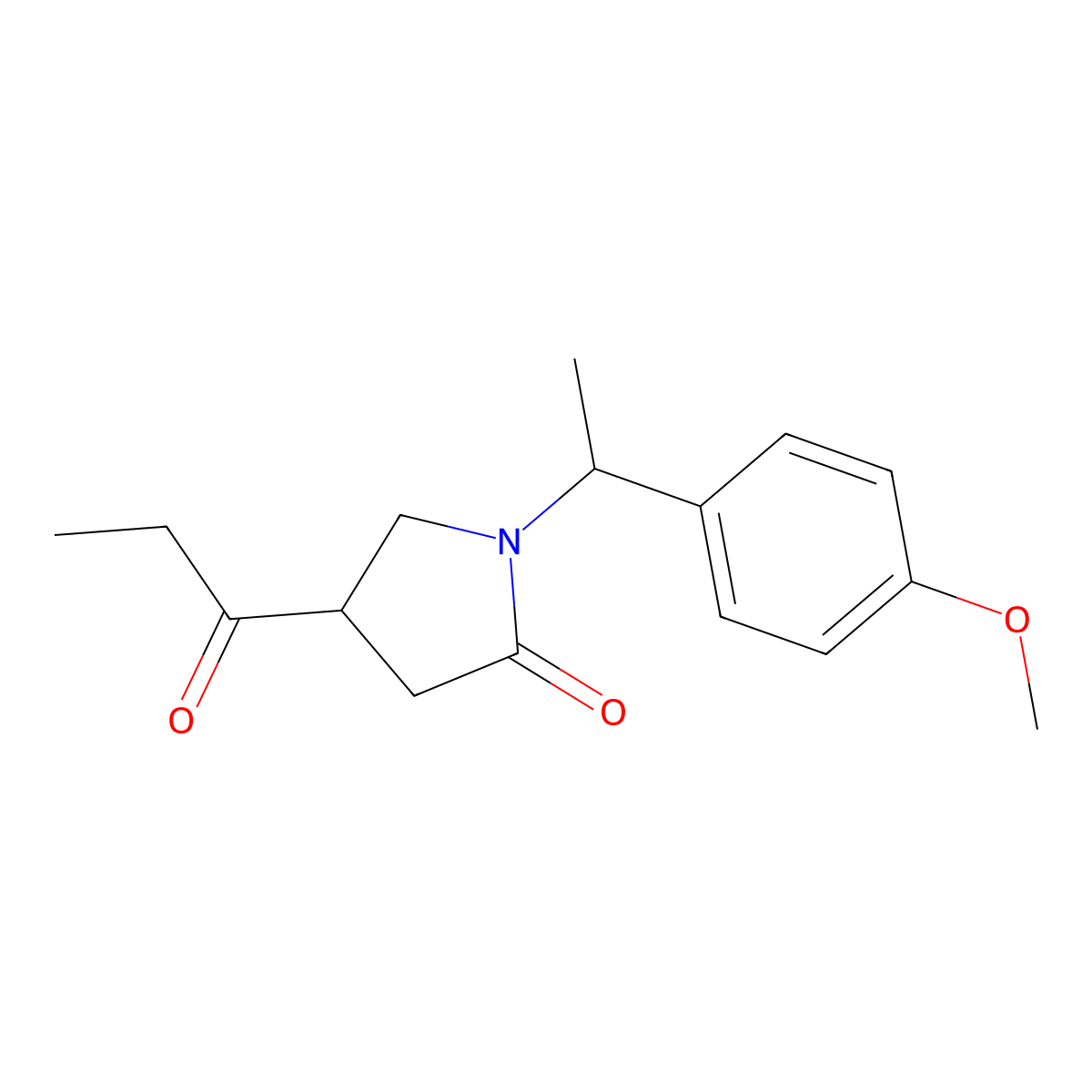 (R)-1-((R)-1-(4-Methoxyphenyl)ethyl)-4-propionylpyrrolidin-2-one molecular structure, CAS 1650544-72-1
