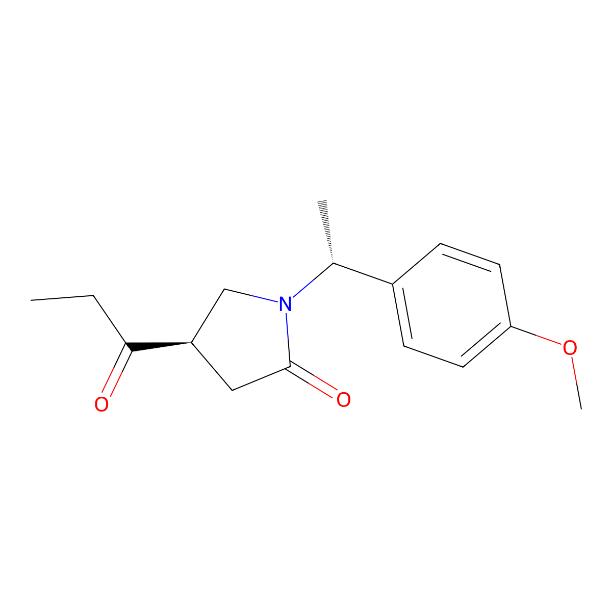(R)-1-((R)-1-(4-Methoxyphenyl)ethyl)-4-propionylpyrrolidin-2-one molecular structure, CAS 1650544-72-1
