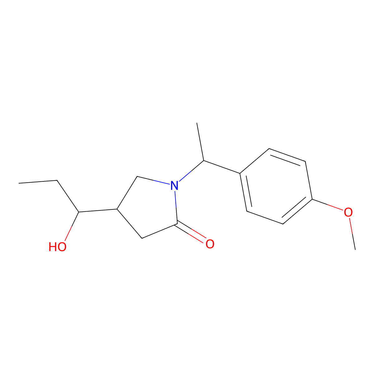 (R)-4-((R)-1-Hydroxypropyl)-1-((R)-1-(4-methoxyphenyl)ethyl)pyrrolidin-2-one molecular structure, CAS 1650544-74-3