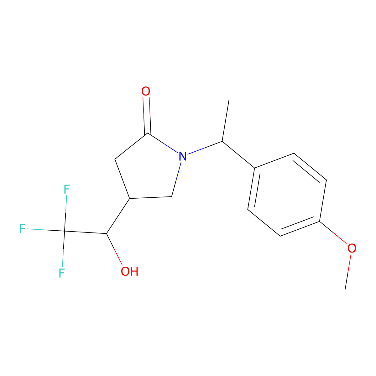 (R)-1-((R)-1-(4-Methoxyphenyl)ethyl)-4-((R)-2,2,2-trifluoro-1-hydroxyethyl)pyrrolidin-2-one molecular structure, CAS 1650544-94-7