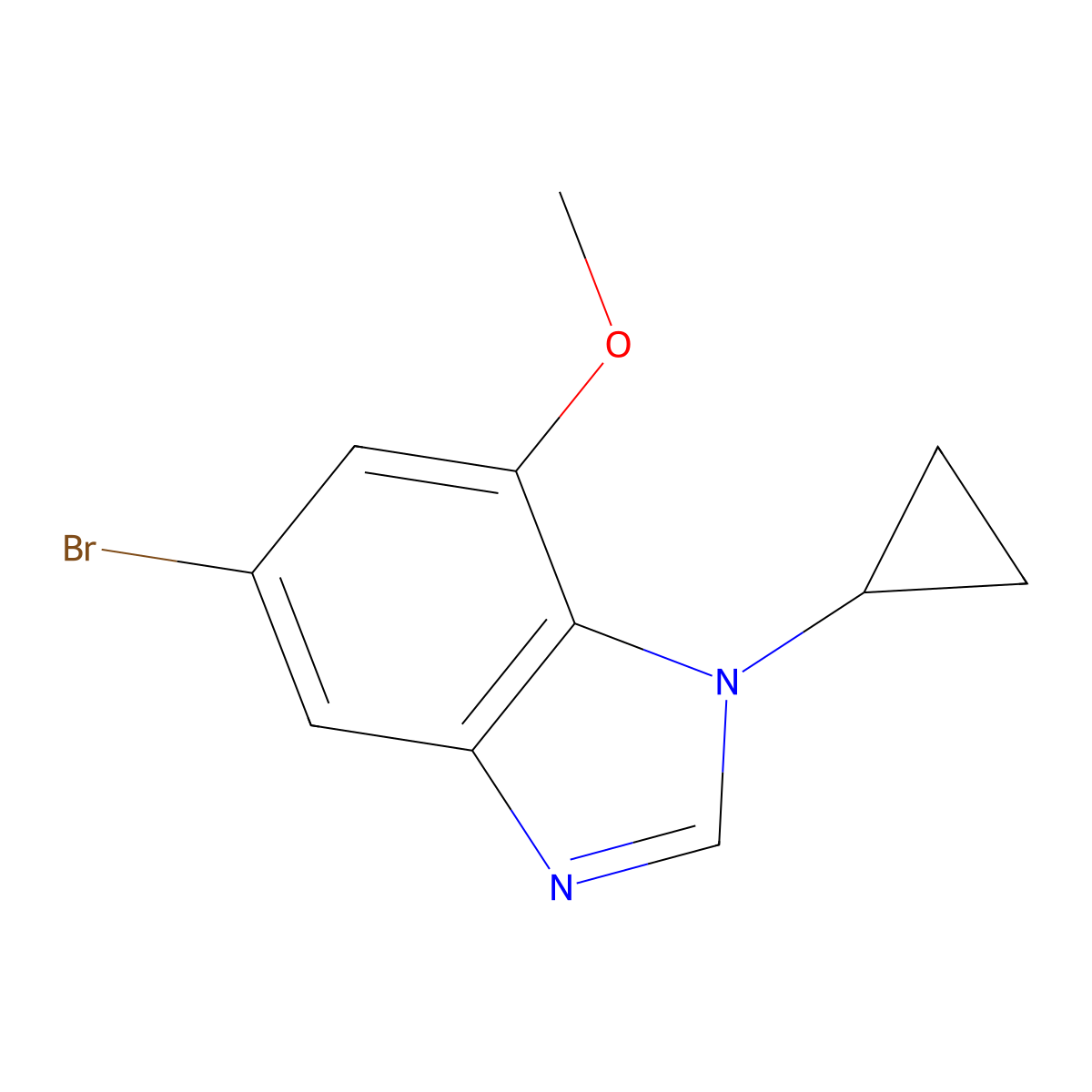 5-Bromo-1-cyclopropyl-7-methoxy-1H-benzo[d]imidazole molecular structure, CAS 1650546-22-7