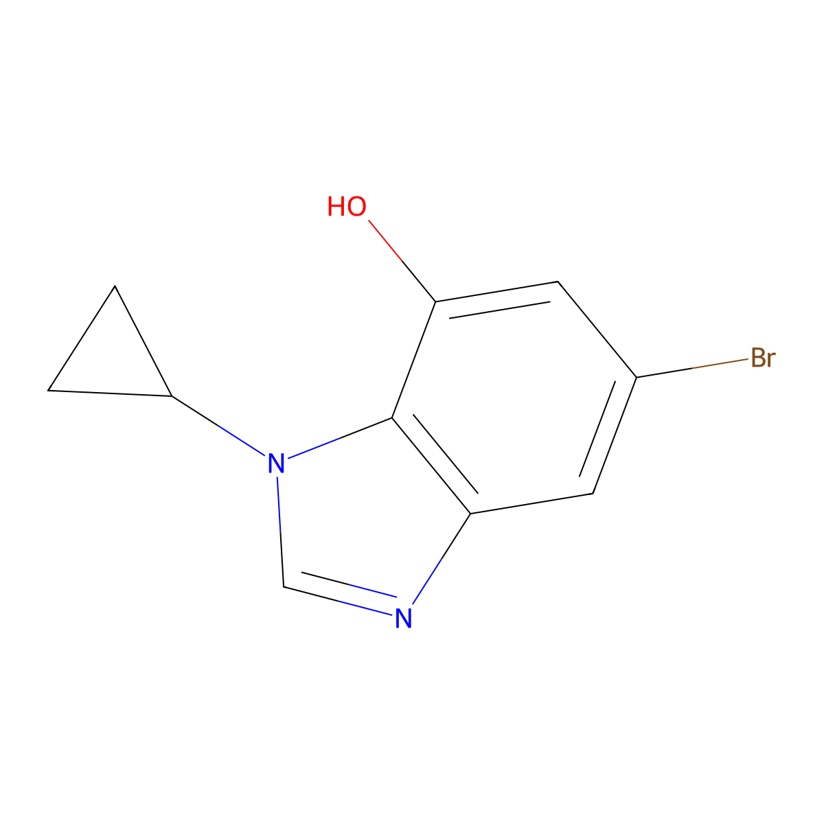 5-Bromo-1-cyclopropyl-1H-benzo[d]imidazol-7-ol molecular structure, CAS 1650546-23-8