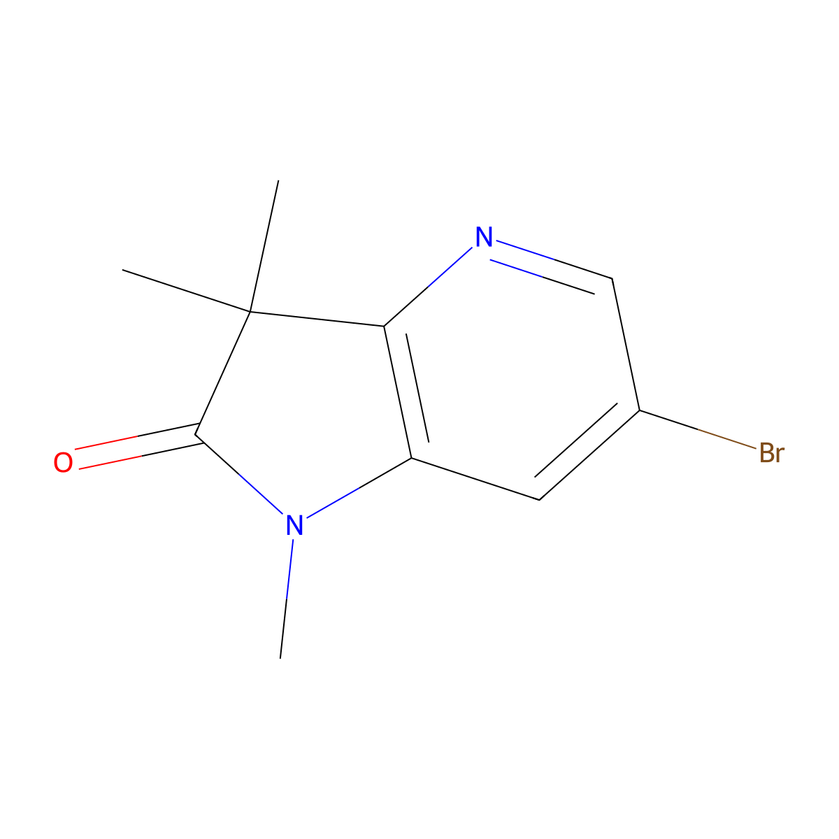 6-Bromo-1,3,3-trimethyl-1,3-dihydro-2H-pyrrolo[3,2-b]pyridin-2-one molecular structure, CAS 1650546-56-7