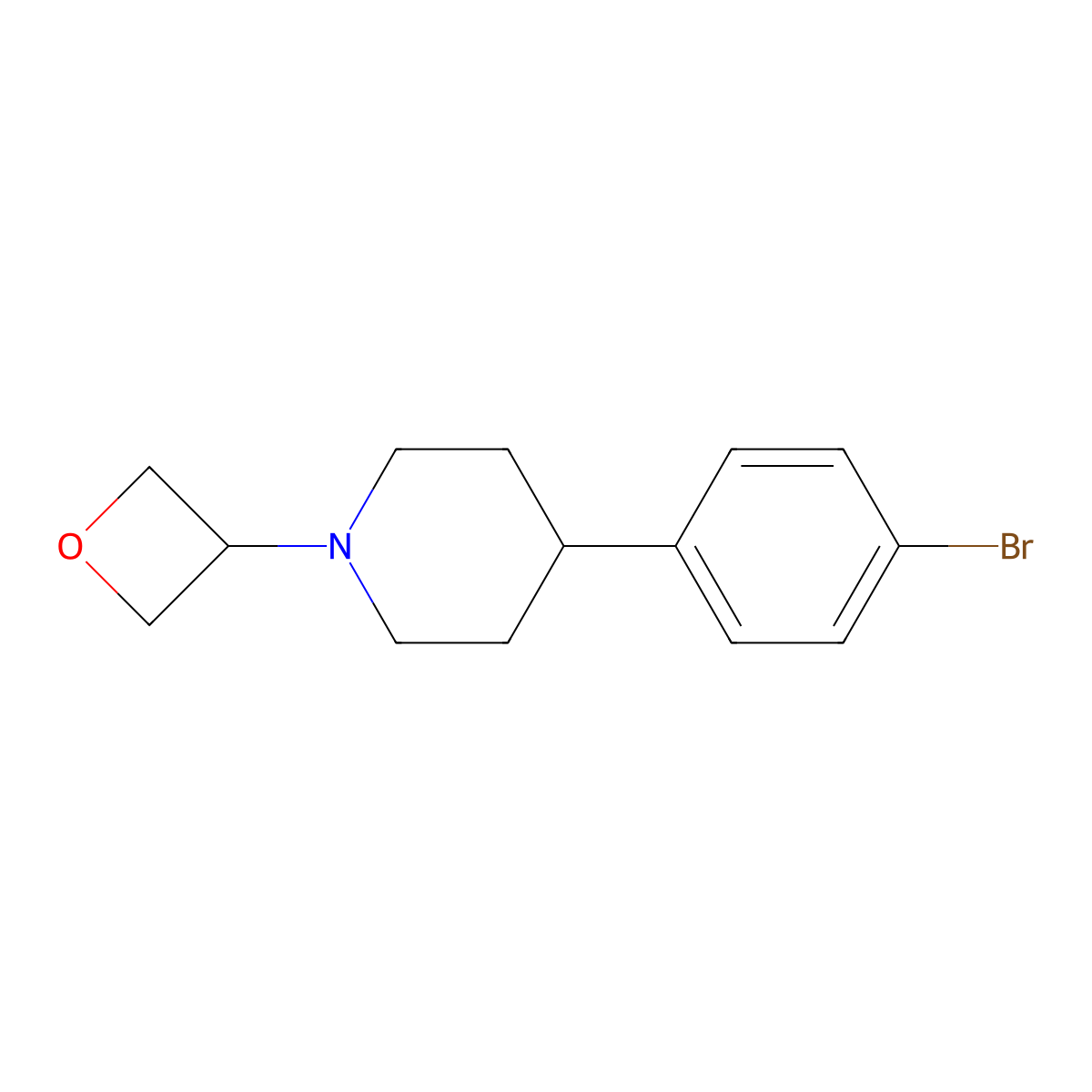 4-(4-Bromophenyl)-1-(oxetan-3-yl)piperidine molecular structure, CAS 1650546-59-0