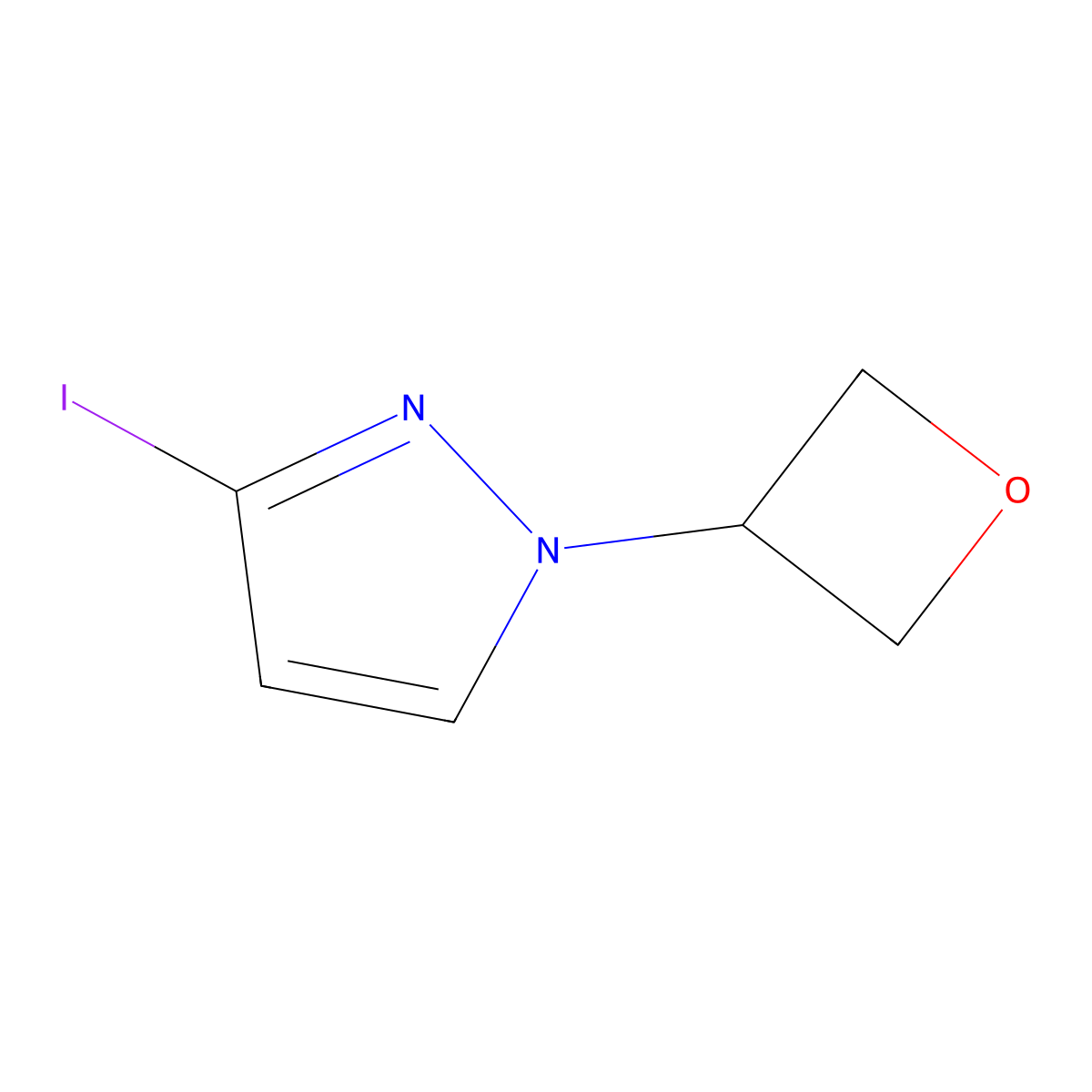3-iodo-1-(oxetan-3-yl)-1H-pyrazole molecular structure, CAS 1650548-46-1