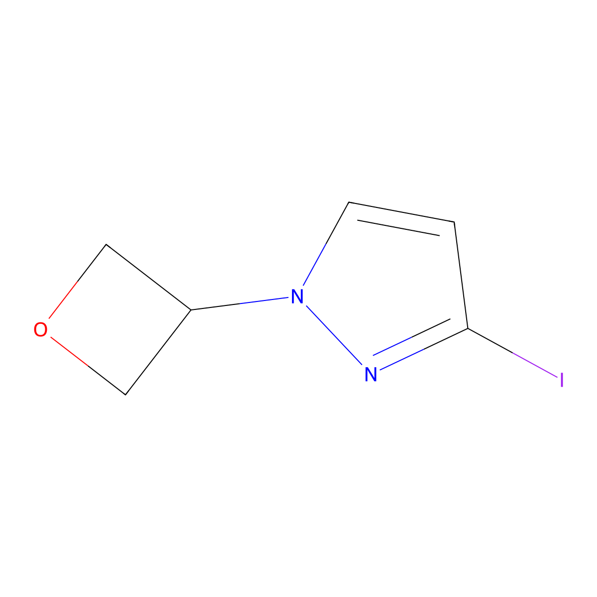 3-iodo-1-(oxetan-3-yl)-1H-pyrazole molecular structure, CAS 1650548-46-1