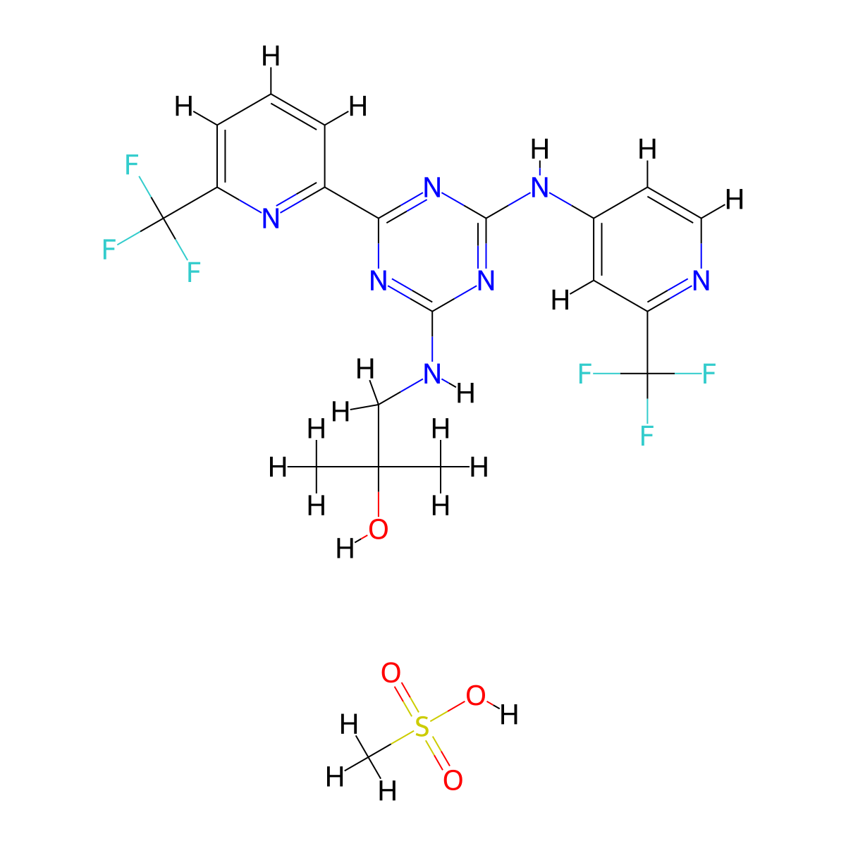Enasidenib Mesylate molecular structure, CAS 1650550-25-6