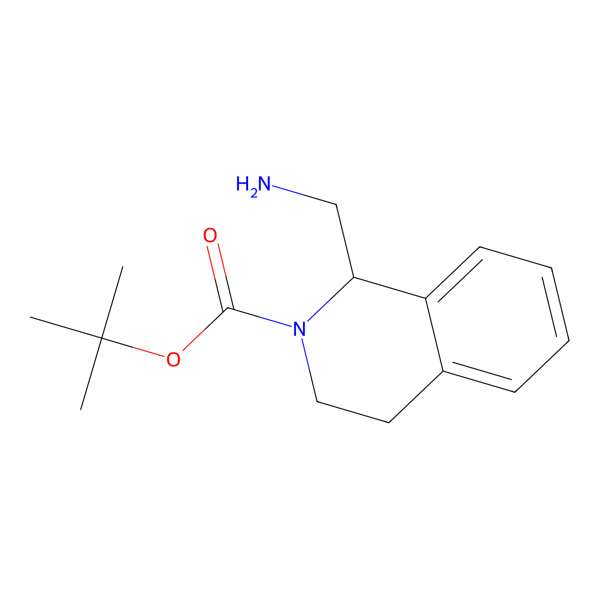 tert-butyl (1R)-1-(aminomethyl)-1,2,3,4-tetrahydroisoquinoline-2-carboxylate molecular structure, CAS 1650550-28-9
