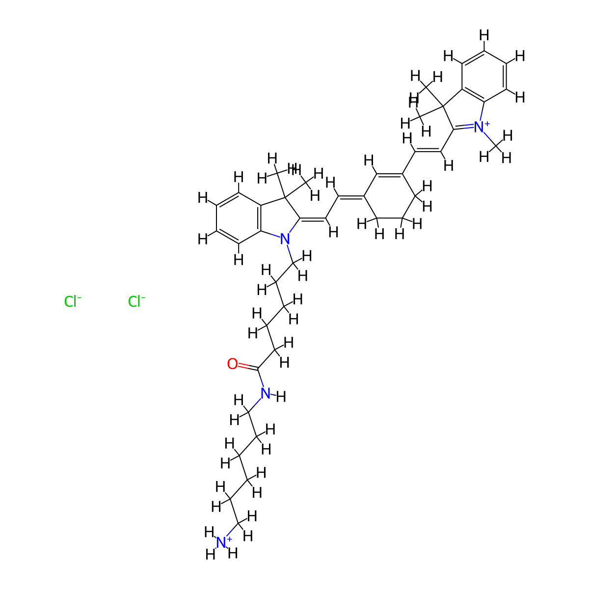 Cy7 amine molecular structure, CAS 1650559-73-1