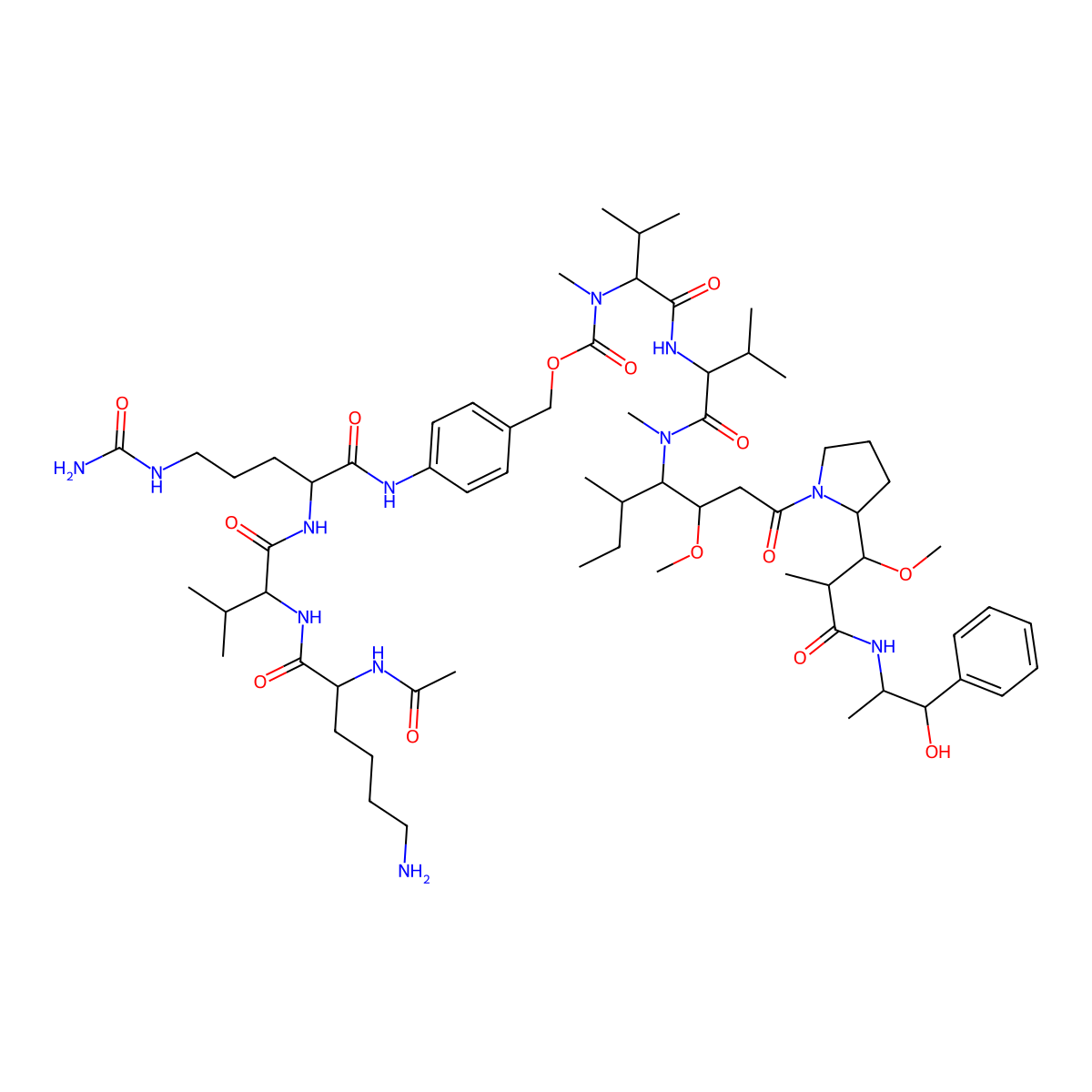 Ac-Lys-Val-Cit-PABC-MMAE molecular structure, CAS 1650569-89-3