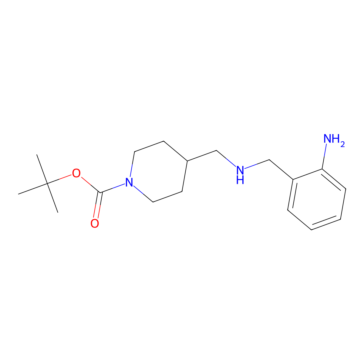 Tert-butyl 4-(((2-aminobenzyl)amino)methyl)piperidine-1-carboxylate molecular structure, CAS 1650574-53-0