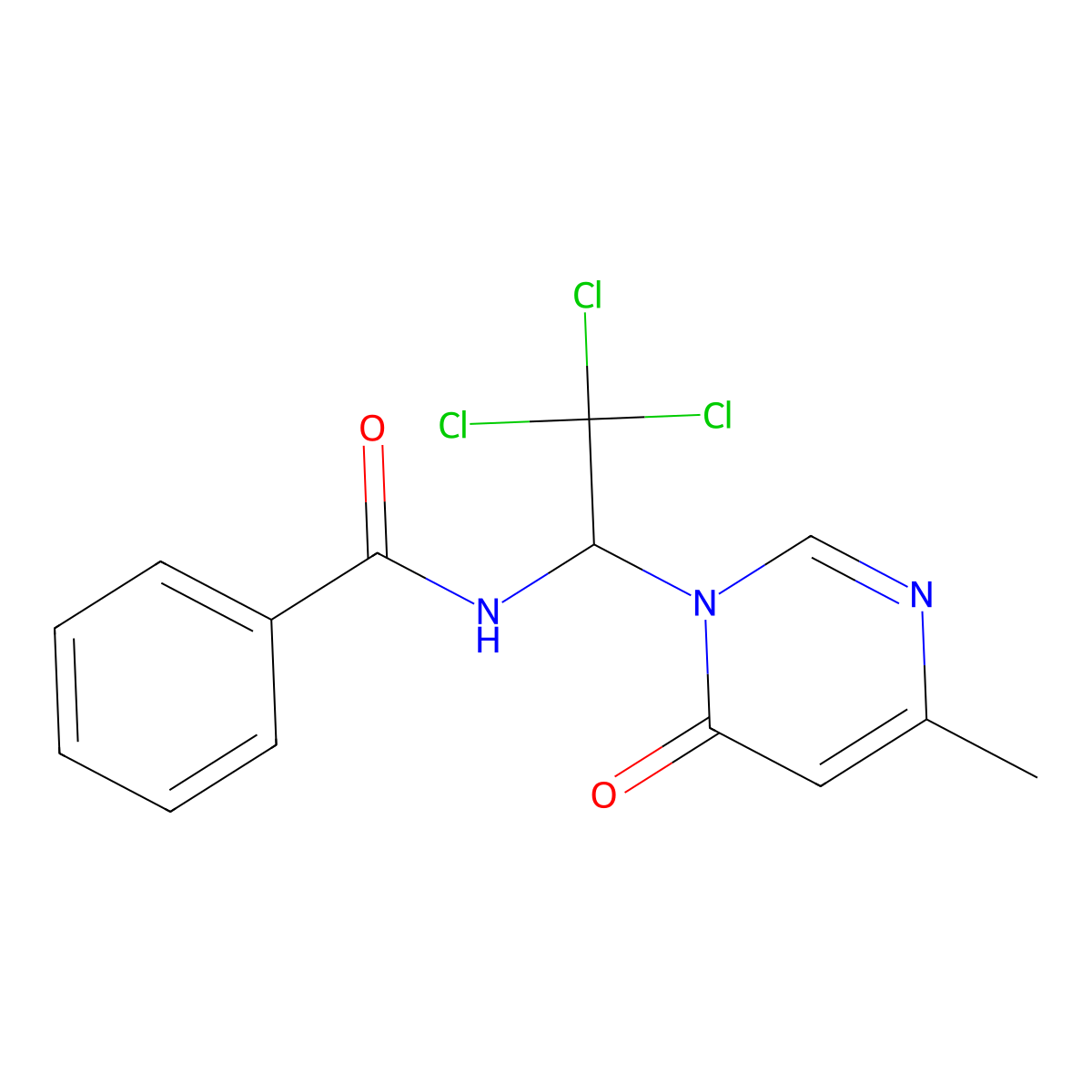 N-[2,2,2-trichloro-1-(4-methyl-6-oxopyrimidin-1-yl)ethyl]benzamide molecular structure, CAS 165058-96-8