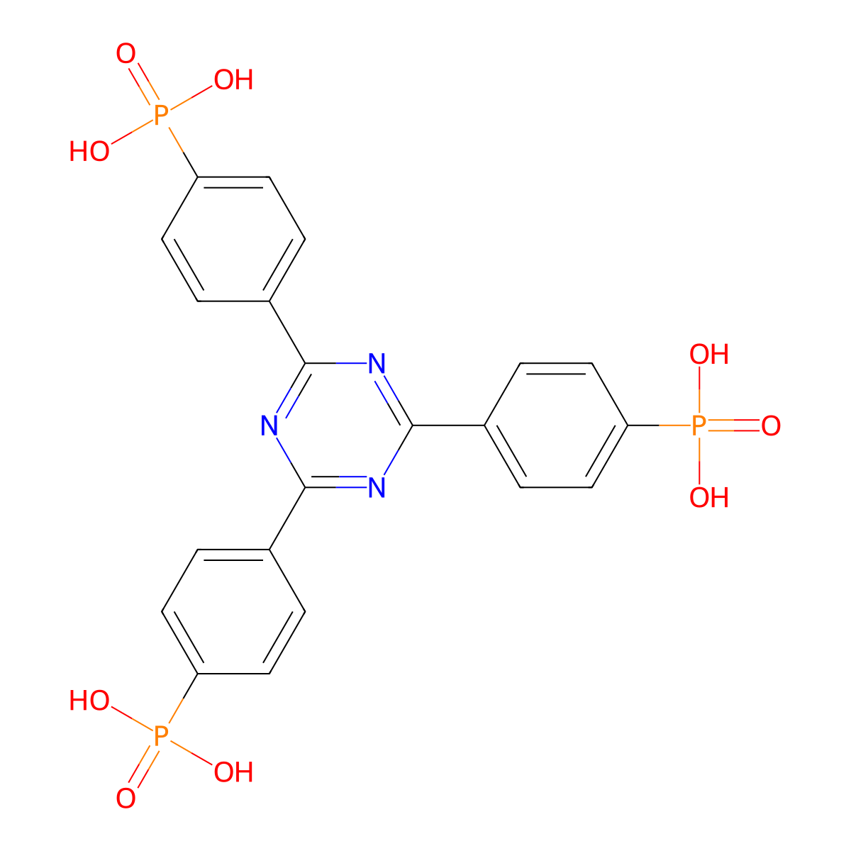 ((1,3,5-Triazine-2,4,6-triyl)tris(benzene-4,1-diyl))tris(phosphonic acid) molecular structure, CAS 1650593-50-2
