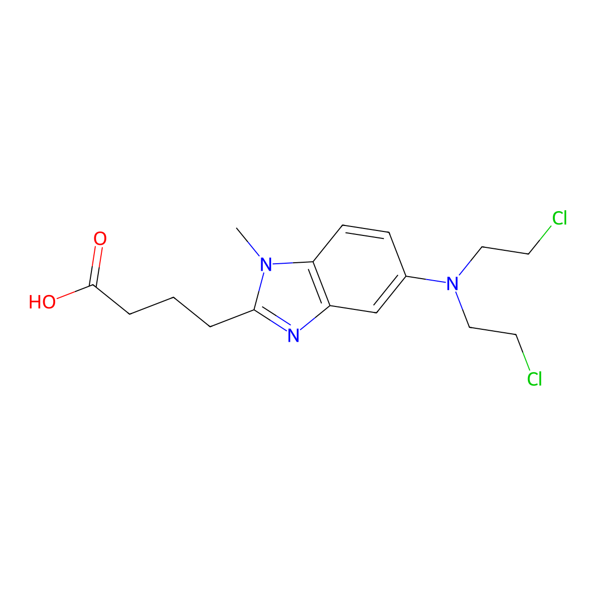 Bendamustine molecular structure, CAS 16506-27-7