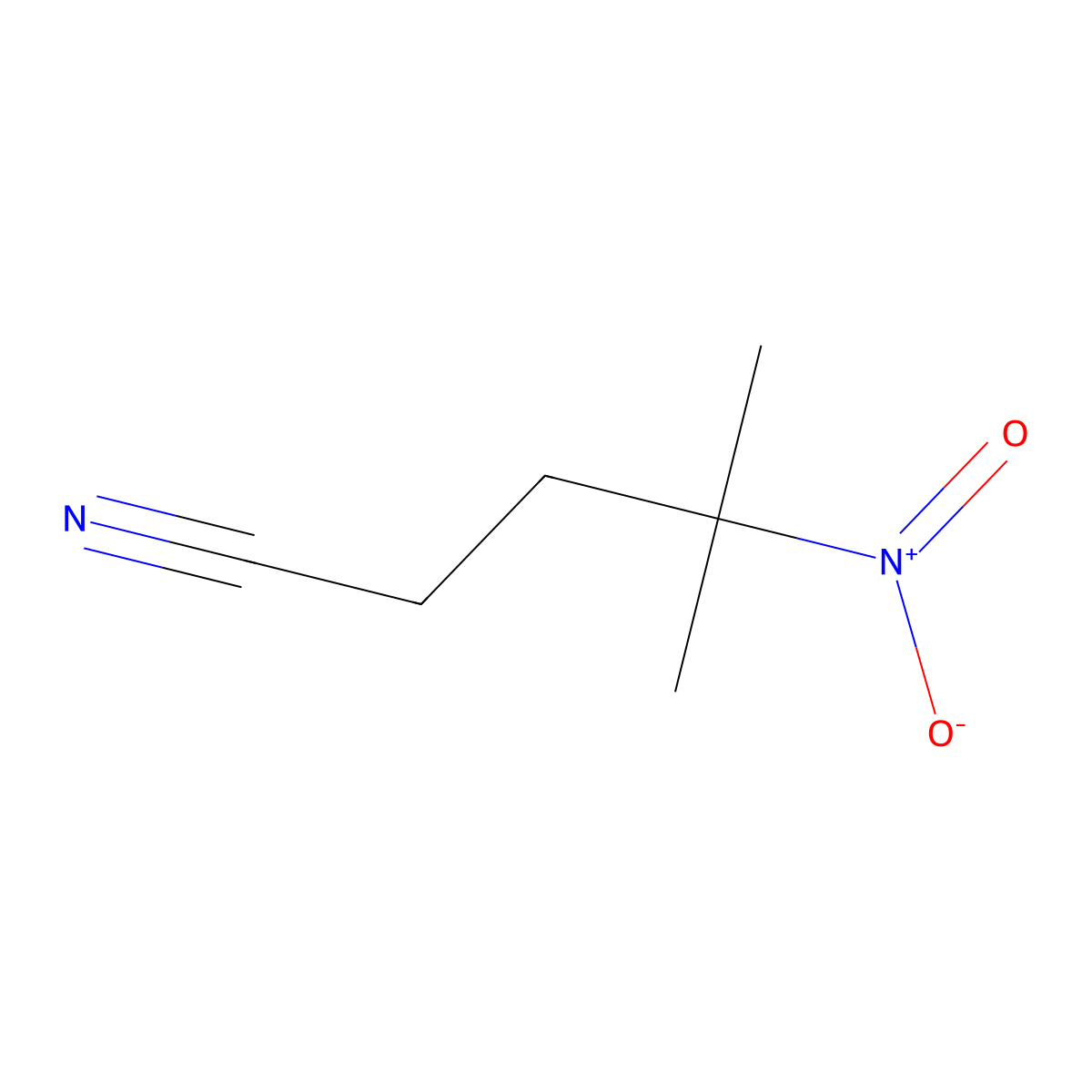 4-Methyl-4-nitrovaleronitrile molecular structure, CAS 16507-00-9