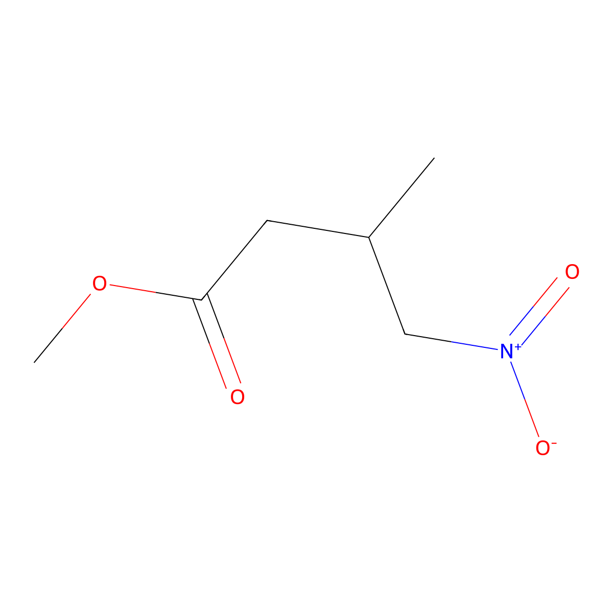 Methyl 3-methyl-4-nitrobutanoate molecular structure, CAS 16507-06-5