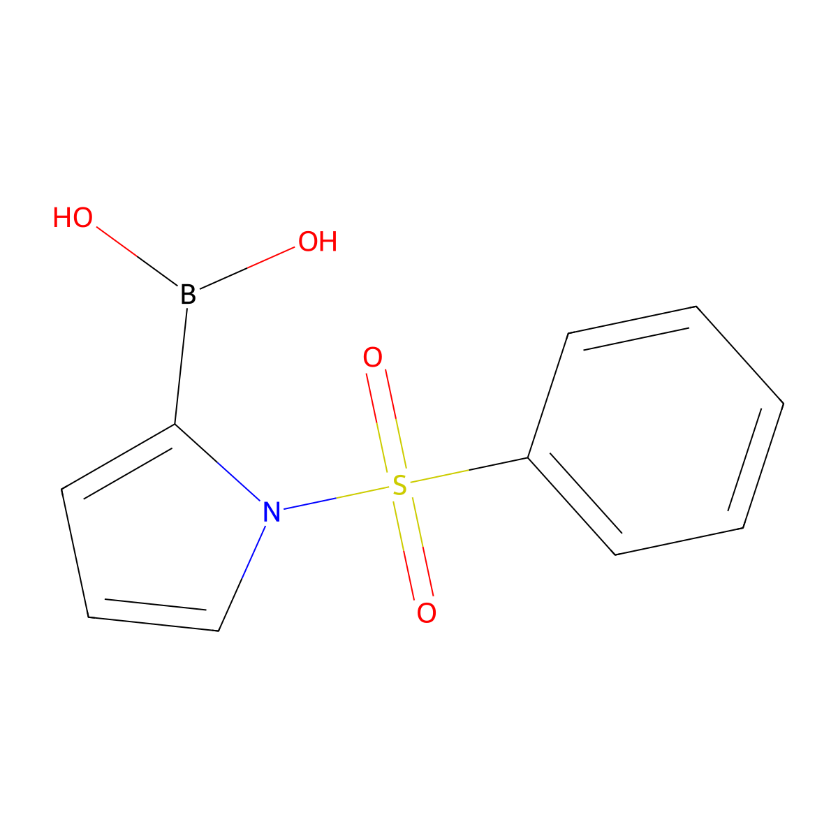 1-(Phenylsulfonyl)pyrrole-2-boronic acid molecular structure, CAS 165071-70-5