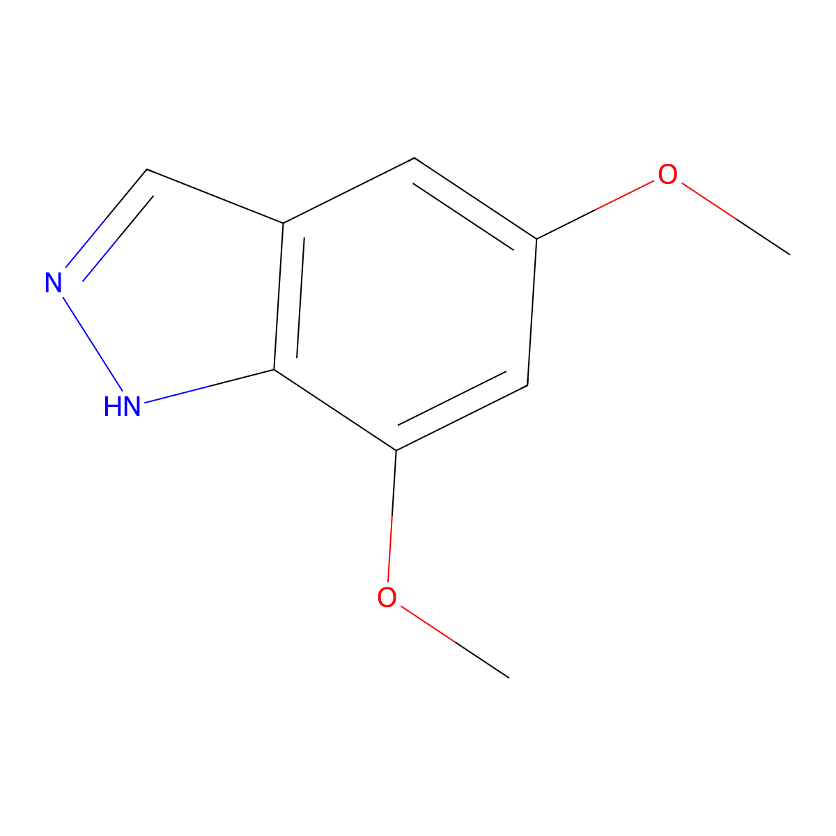 5,7-dimethoxy-1H-indazole molecular structure, CAS 165072-86-6