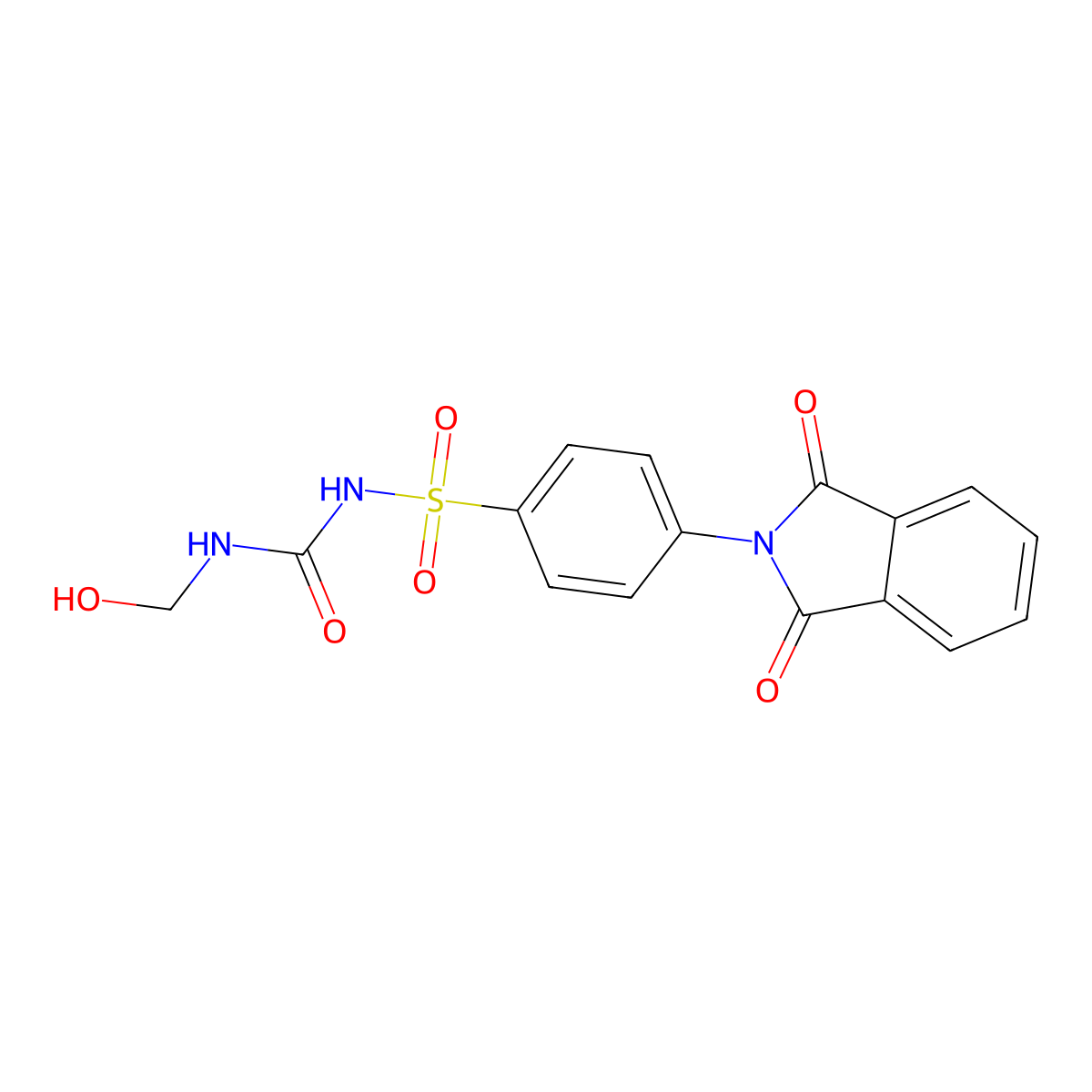 Urea, 1-(hydroxymethyl)-3-[(p-phthalimidophenyl)sulfonyl]- molecular structure, CAS 16508-61-5