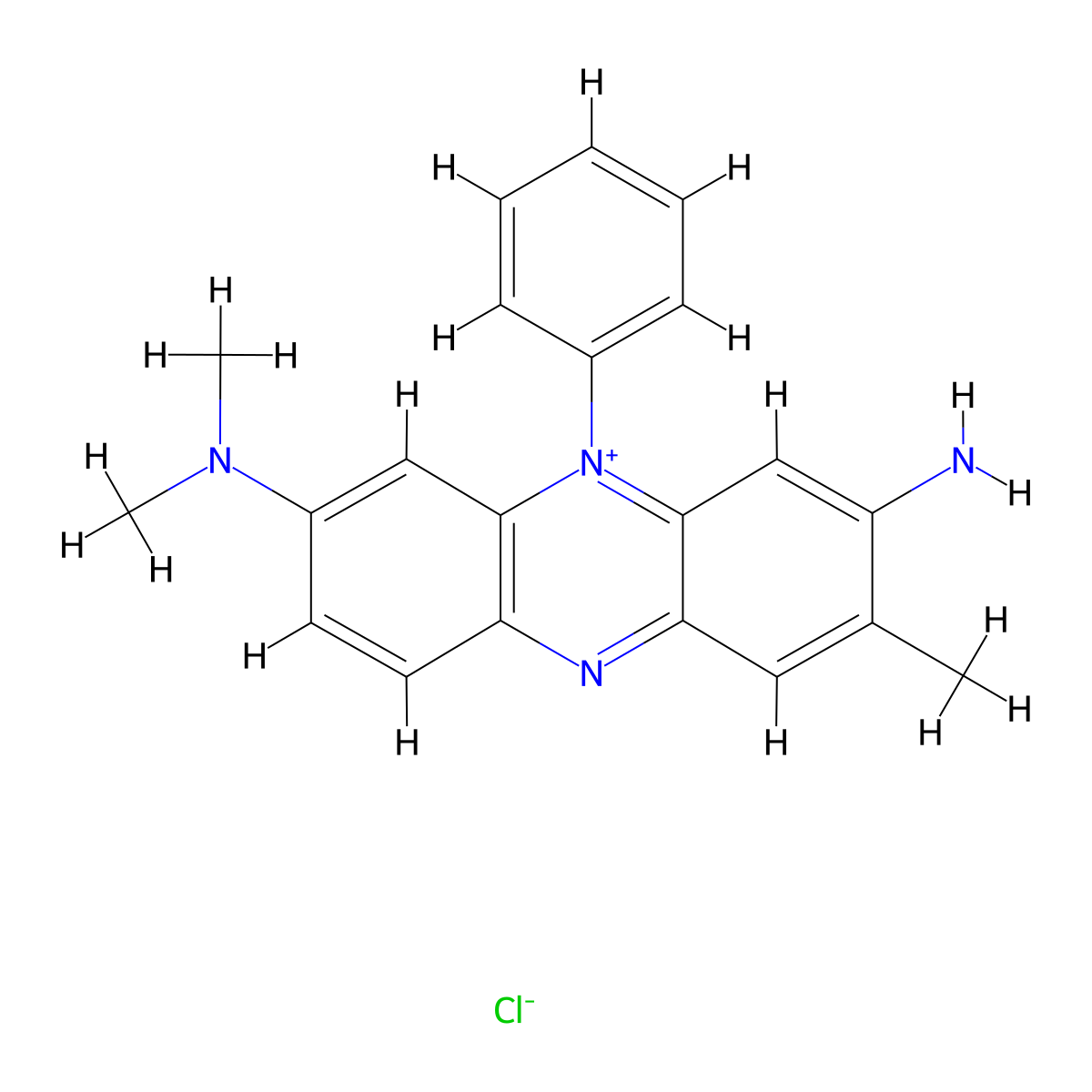 Phenazinium, 3-amino-7-(dimethylamino)-2-methyl-5-phenyl-, chloride molecular structure, CAS 16508-73-9