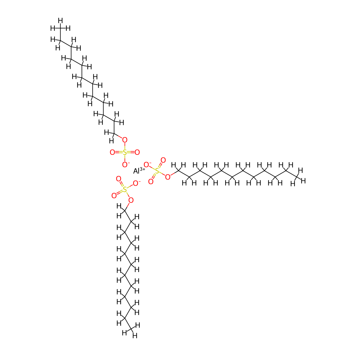Aluminum lauryl sulfate molecular structure, CAS 16509-02-7