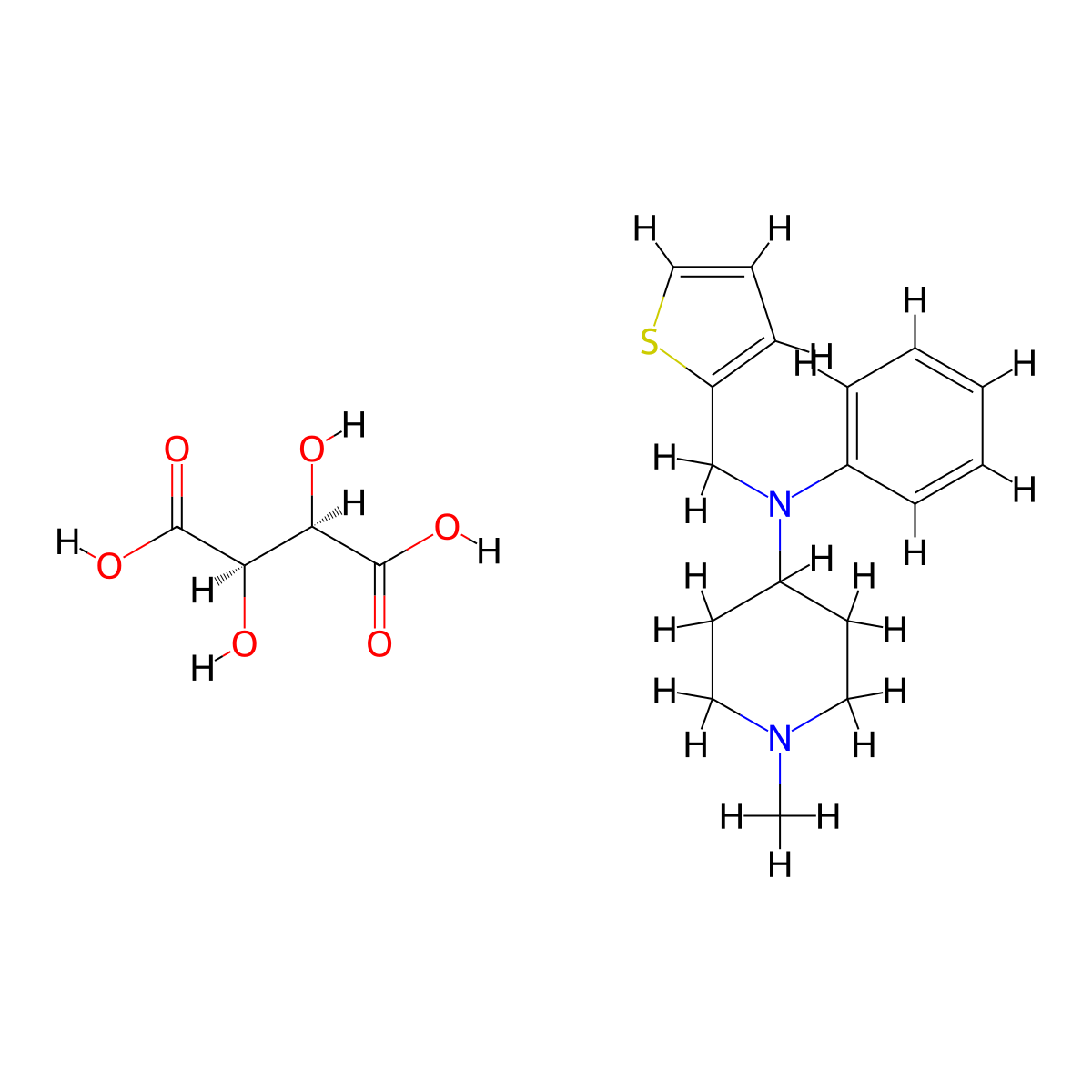 Thenalidine tartrate molecular structure, CAS 16509-35-6