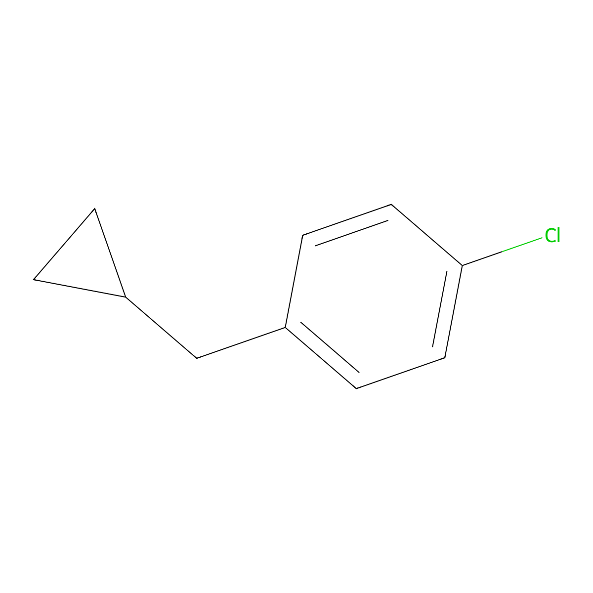 1-Chloro-4-(cyclopropylmethyl)benzene molecular structure, CAS 16510-28-4