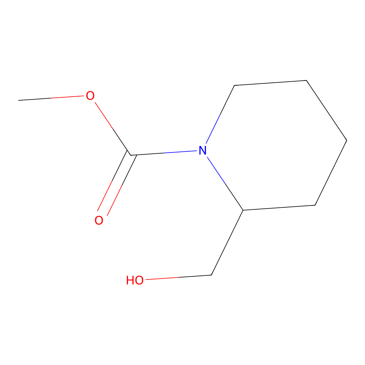 Methyl 2-(hydroxymethyl)piperidine-1-carboxylate molecular structure, CAS 165104-66-5