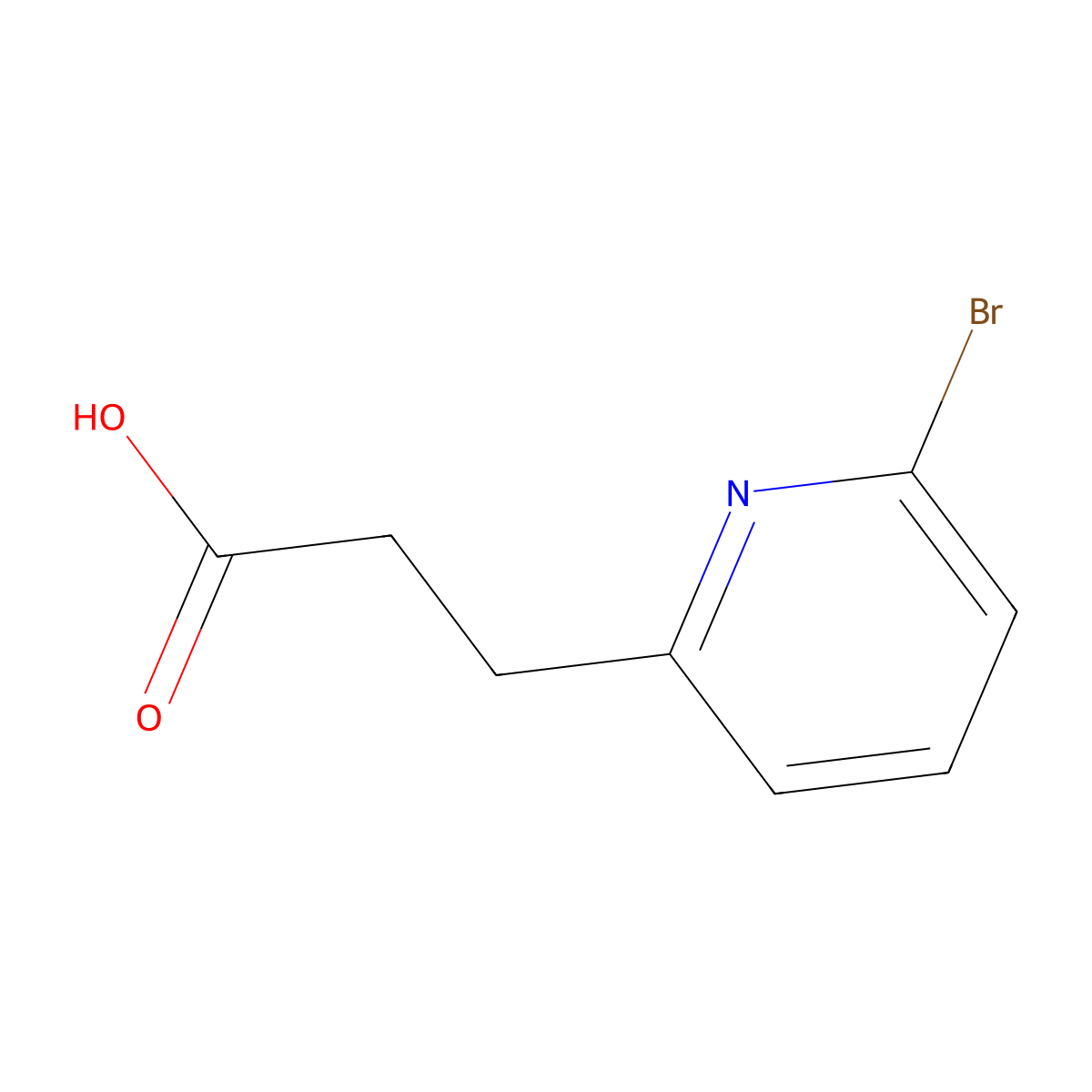 3-(6-Bromopyridin-2-yl)propanoic acid molecular structure, CAS 165105-40-8