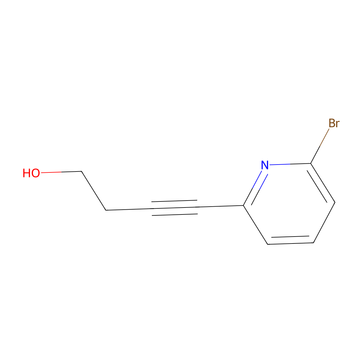 4-(6-bromo-2-pyridinyl)-3-Butyn-1-ol molecular structure, CAS 165105-42-0