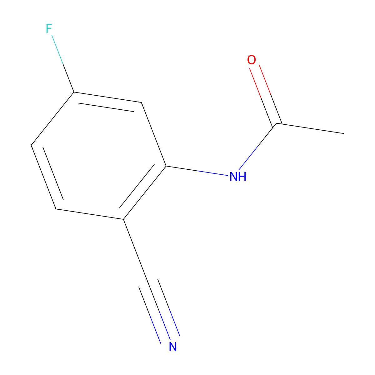 N-(2-cyano-5-fluorophenyl)acetamide molecular structure, CAS 165107-97-1