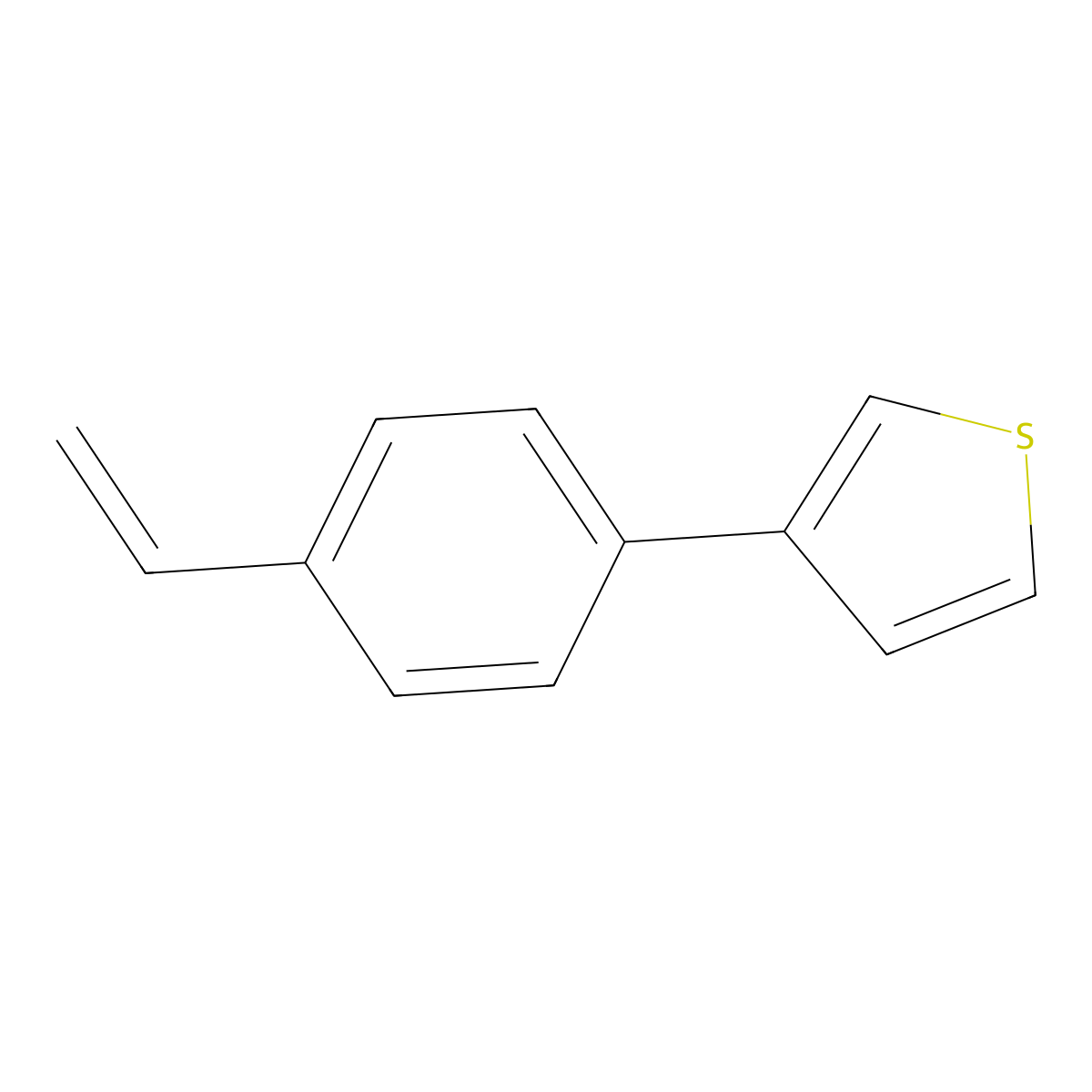 3-(4-Vinylphenyl)thiophene molecular structure, CAS 1651176-47-4