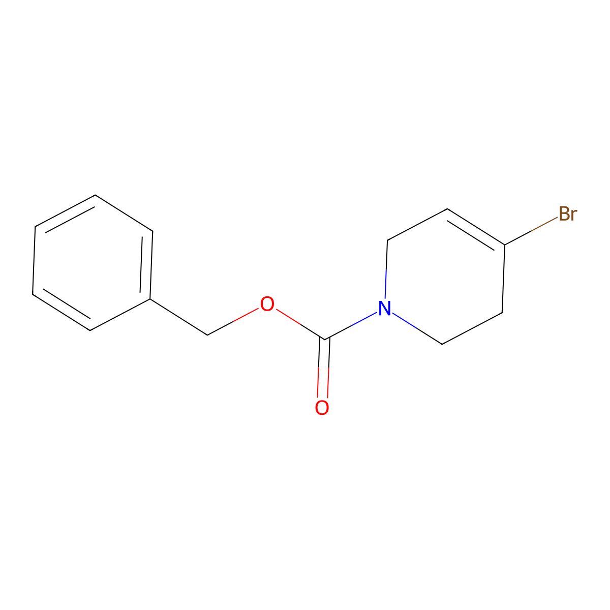 Benzyl 4-bromo-1,2,3,6-tetrahydropyridine-1-carboxylate molecular structure, CAS 1651180-56-1