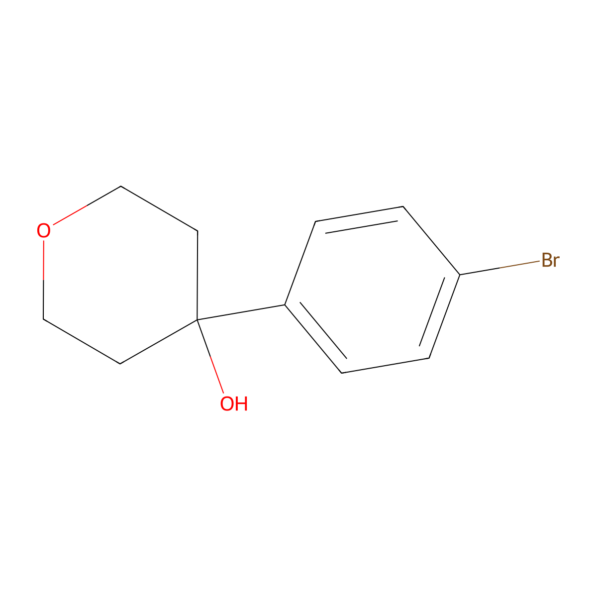 4-(4-Bromophenyl)oxan-4-ol molecular structure, CAS 165119-46-0