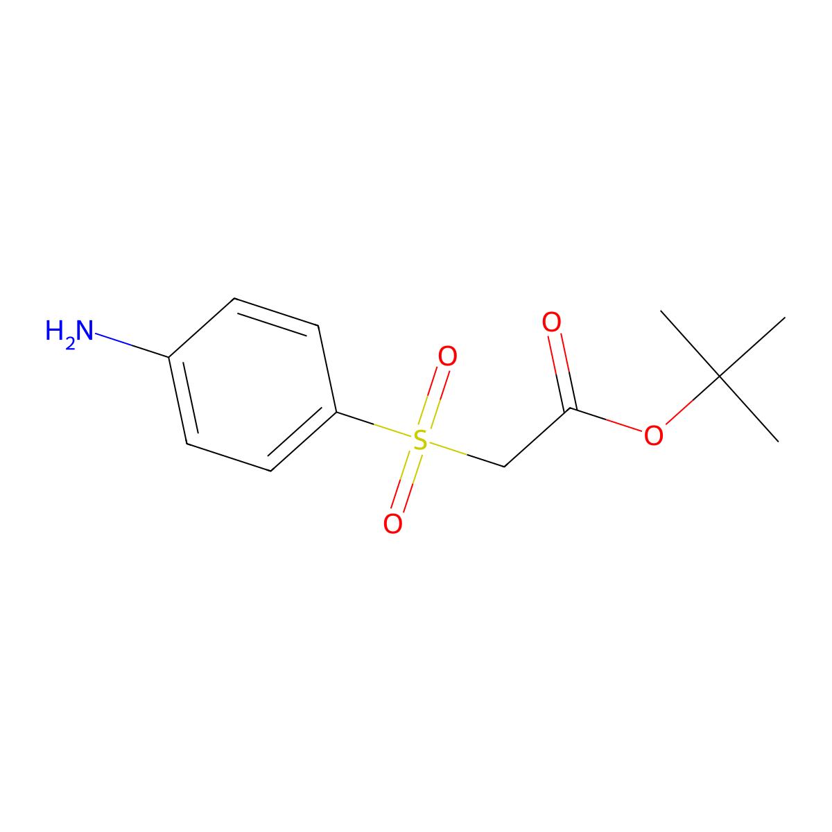 Tert-butyl 2-(4-aminobenzenesulfonyl)acetate molecular structure, CAS 1651191-10-4