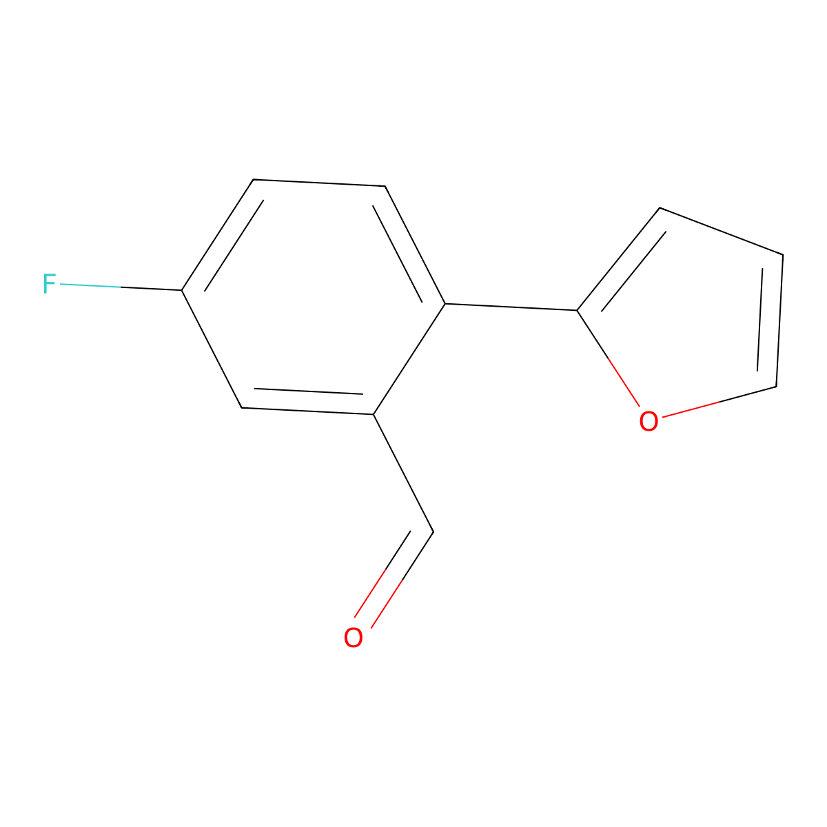 5-Fluoro-2-(furan-2-yl)benzaldehyde molecular structure, CAS 1651211-55-0