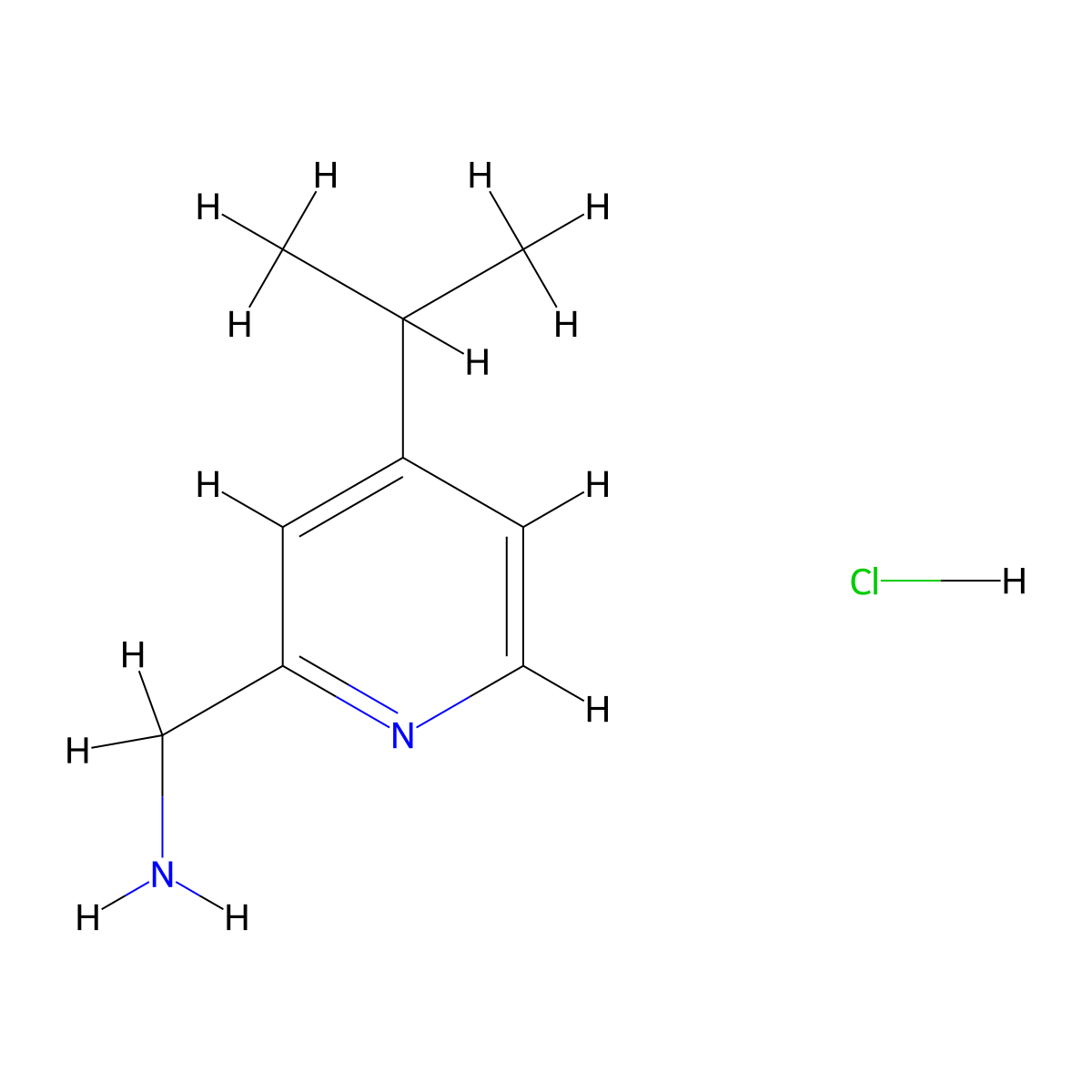 (4-Isopropylpyridin-2-yl)methanamine hydrochloride molecular structure, CAS 1651213-42-1
