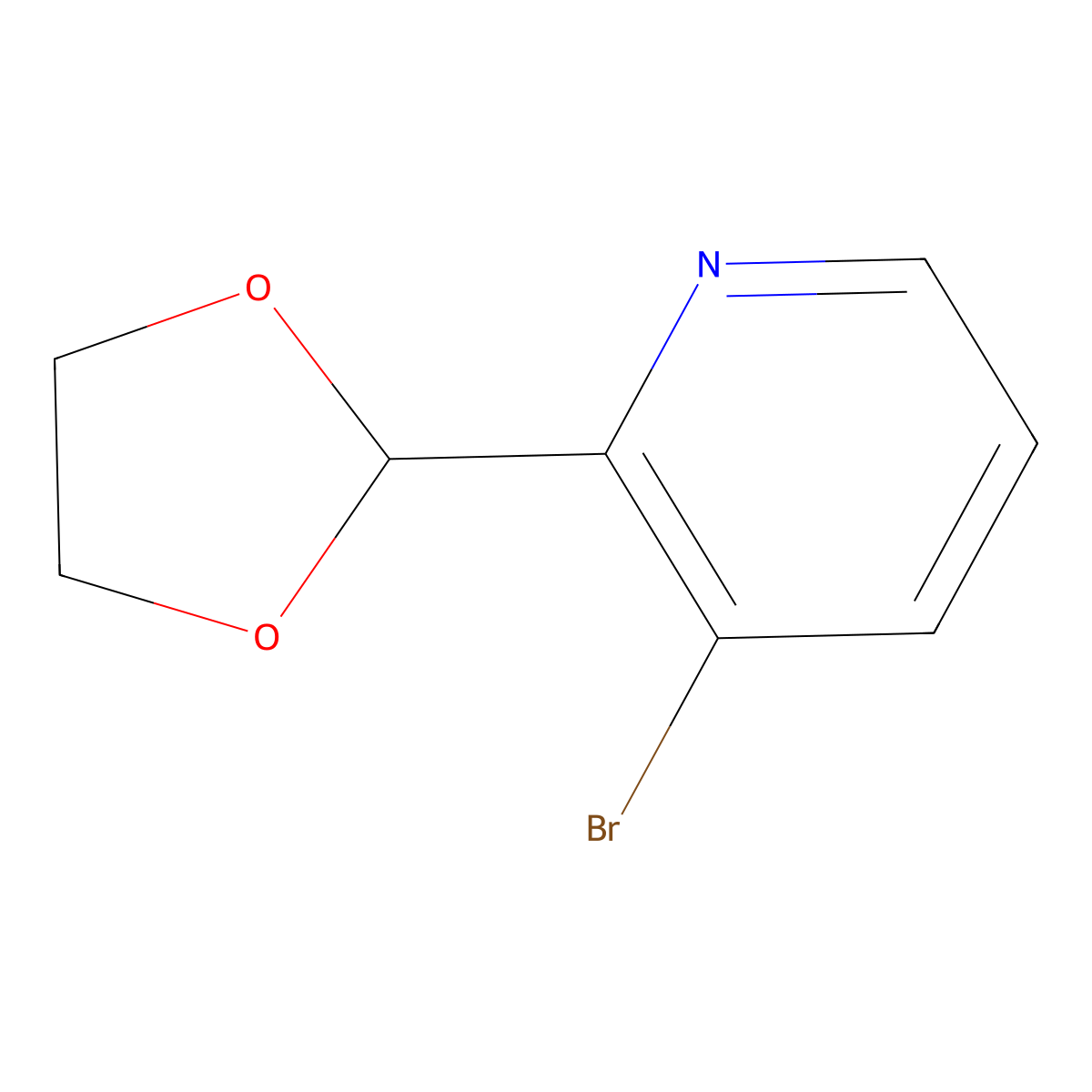 3-Bromo-2-(1,3-dioxolan-2-yl)pyridine molecular structure, CAS 1651230-77-1