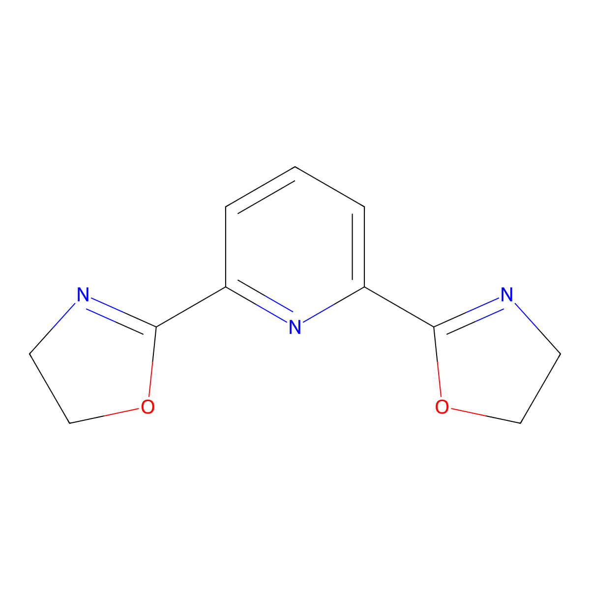 Pyridine, 2,6-bis(4,5-dihydro-2-oxazolyl)- molecular structure, CAS 165125-95-1